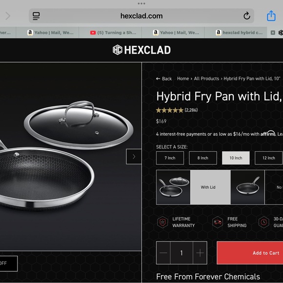 HexClad Hybrid 10” Frying Pan with Lid (NEW) - Picture 8 of 9